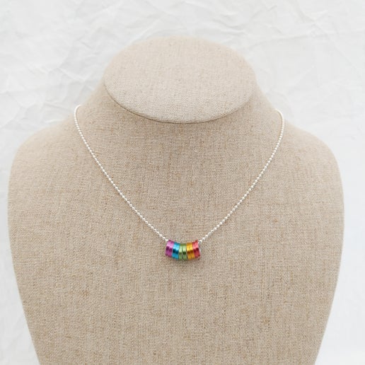 Rainbow Stitch Marker Necklace