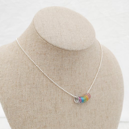 Rainbow Stitch Marker Necklace