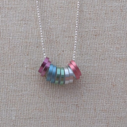 Pastel Rainbow Stitch Marker Necklace